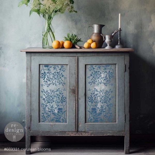 Decor Stencil - Cerulean Blooms | 1PC-Sheet, 9”x12” | Redesign with Prima
