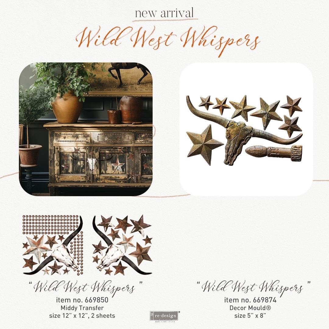 Decor Mould® - Wild West Whispers | 5”x8” | Bull Skull & Stars | Redesign with Prima
