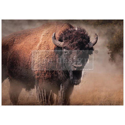 A1 Decoupage Fiber - Yakitude | 1 pc, 23.4” x 33.1” | Buffalo | Redesign with Prima