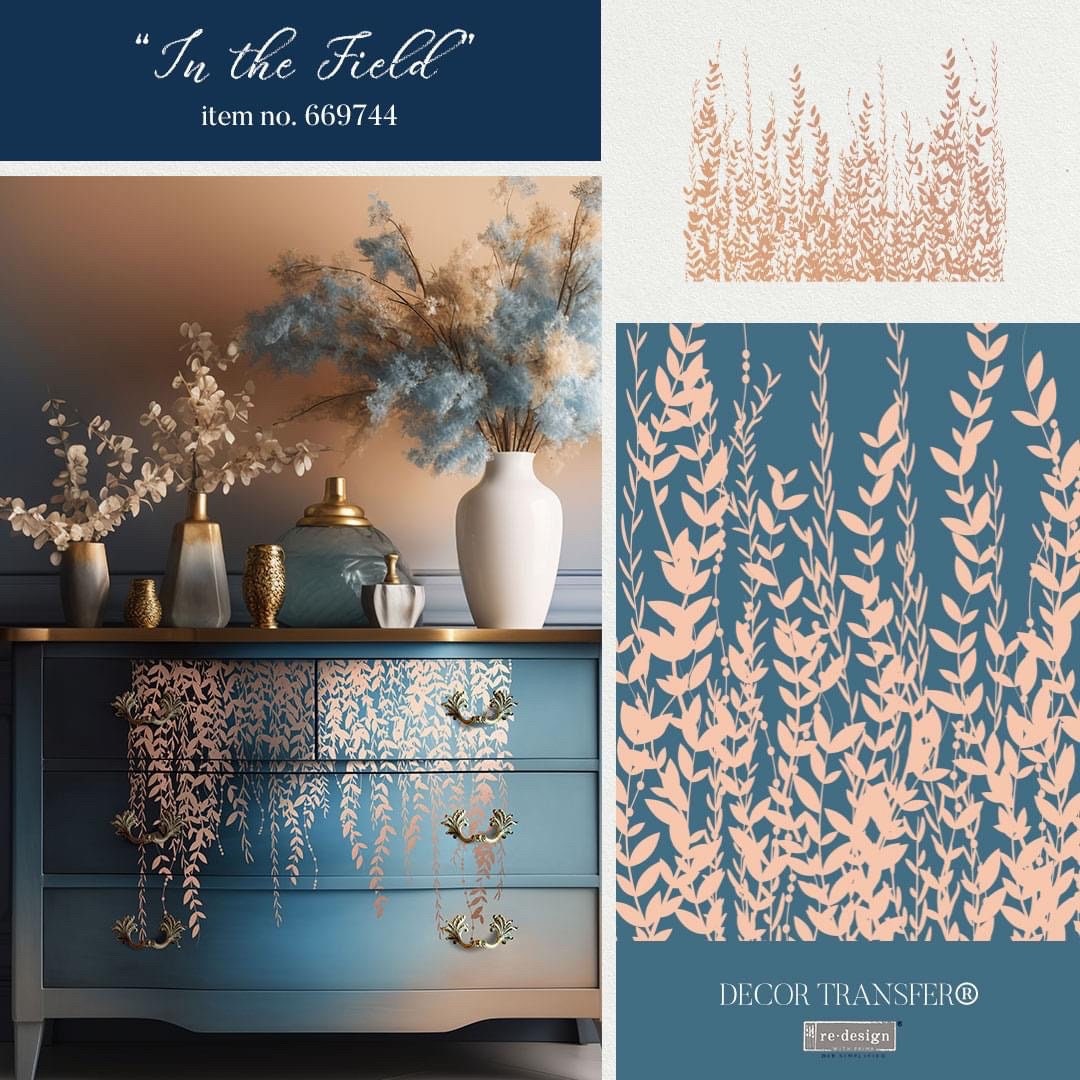 Large Decor Transfers® - In the Field Rose Gold Foil | 2 pc, 24”x30” | Kacha | Redesign with Prima
