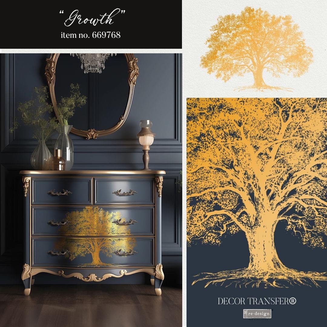 Large Decor Transfers® - Growth | Gold Foil | 18”x24” | Kacha | Redesign with Prima