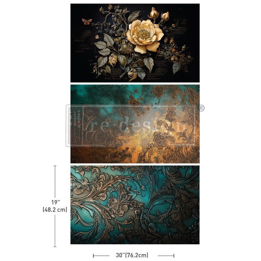 Decoupage Tissue Paper Pack - Petals Adorned | 3 sheets, 19.5”x 30” each | Redesign with Prima
