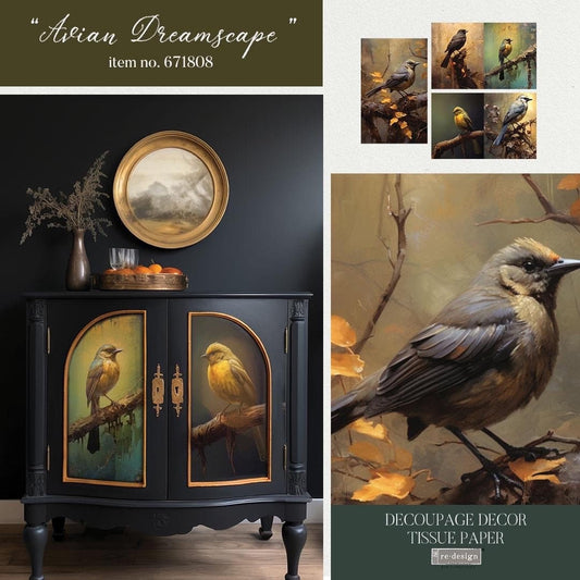 Decoupage Tissue Paper Pack - Avian Dreamscape | 19.5”x 30”, 3 sheets | Redesign with Prima