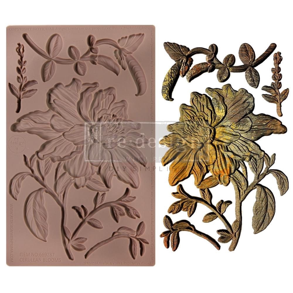 Decor Mould® - Cerulean Blooms | 5”x8”x8mm | Redesign with Prima