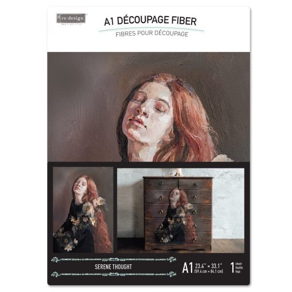 A1 Decoupage Fiber - Serene Thought | 1 pc, 23.4” x 33.1” | Redesign with Prima