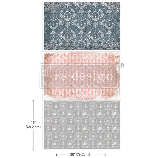 Decoupage Tissue Paper Pack - Delicate Charm | 3 sheets, 19.5”x 30” | Redesign with Prima