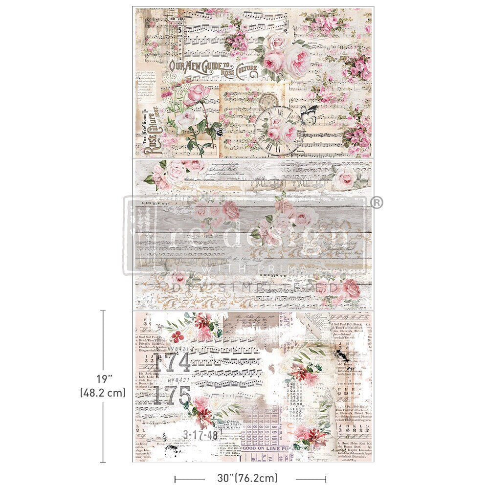 Decoupage Tissue Paper Pack - Shabby Chic | 3 sheets, 19.5”x 30” | Redesign with Prima
