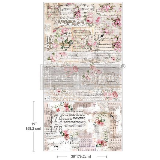 Decoupage Tissue Paper Pack - Shabby Chic | 3 sheets, 19.5”x 30” | Redesign with Prima