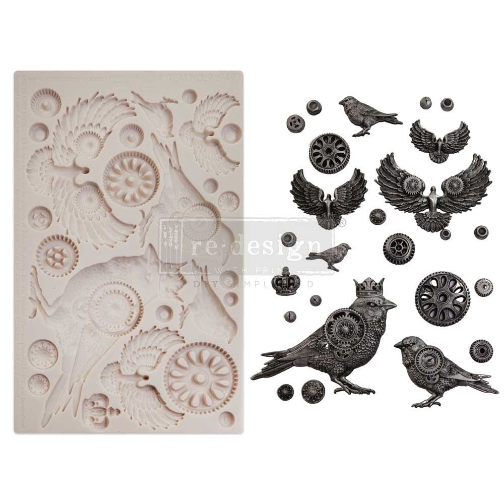 Decor Mould® - Clockwork Sparrows | Finnabair | 5”x8”x8mm | Redesign with Prima