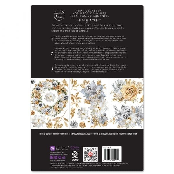 Middy Decor Transfers® - A Gilded Moment | 3 sheets, 8.5”x11” | Redesign with Prima
