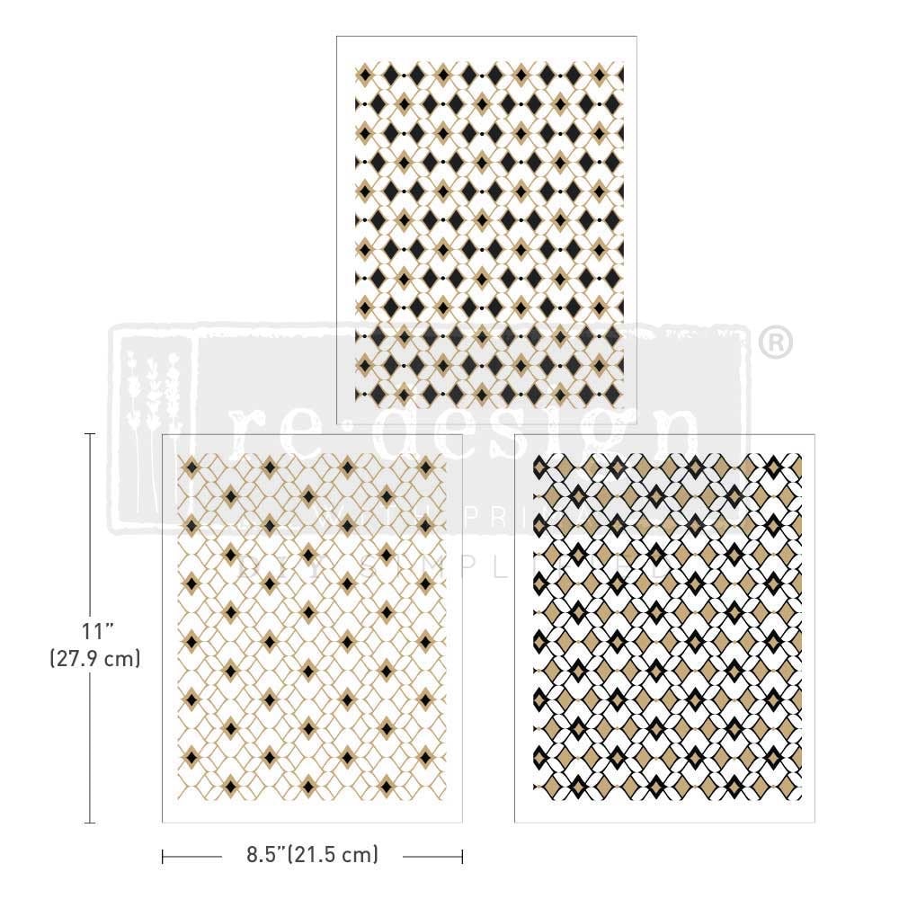 Middy Decor Transfers® - Moroccan Diamonds | 8.5”x11”| Redesign withPrima