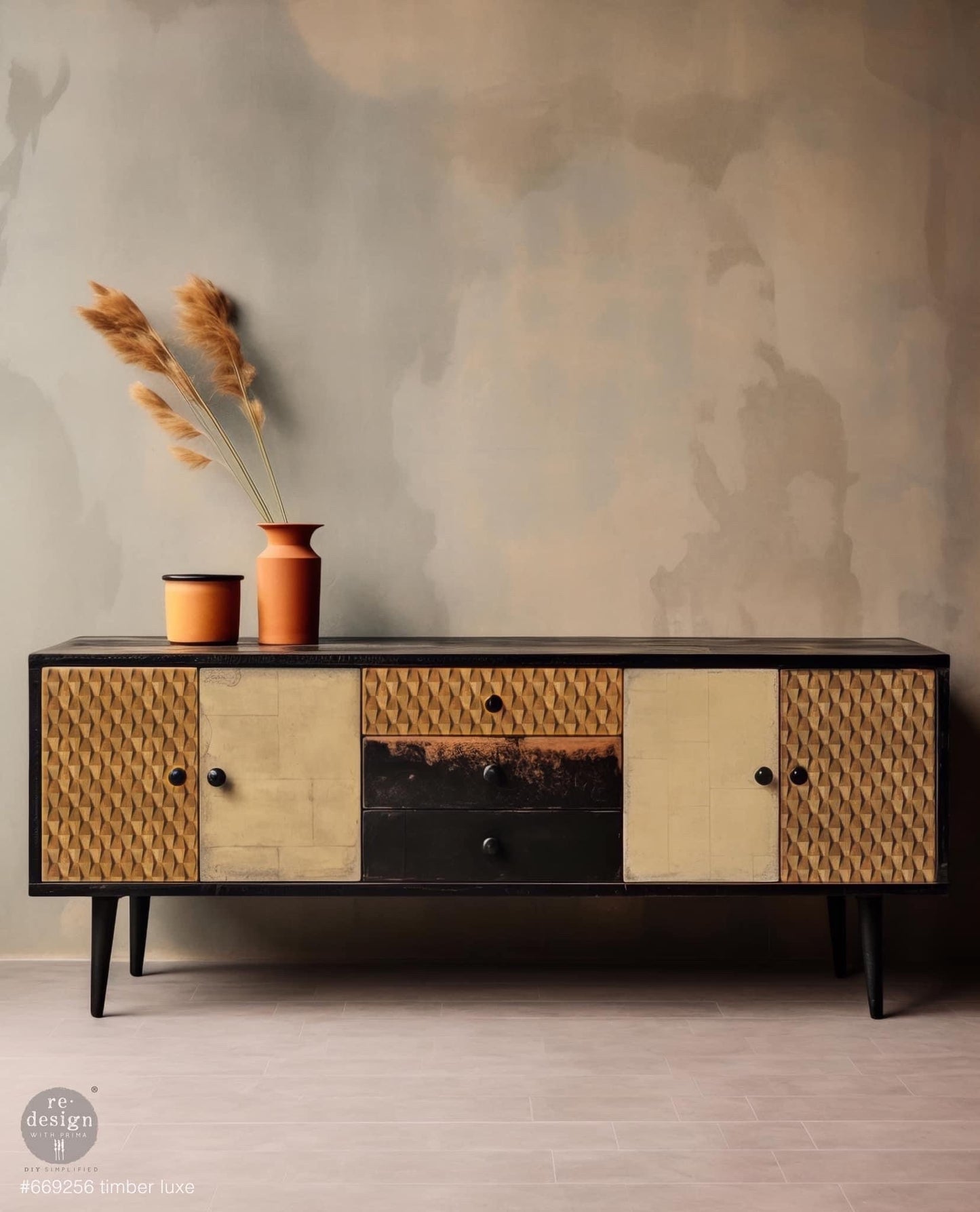 A1 Decoupage Fiber - Timber Luxe | 23.4” x 33.1” | Wood tones | Redesign with Prima