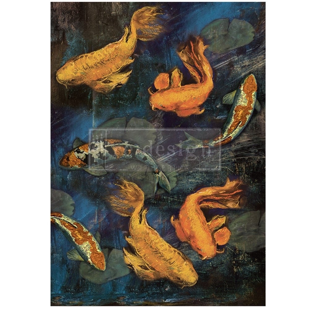 A1 Decoupage Fiber - Koi Pond | 1 sheet, 23.4” x 33.1” | Redesign with Prima