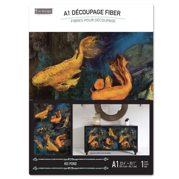A1 Decoupage Fiber - Koi Pond | 1 sheet, 23.4” x 33.1” | Redesign with Prima