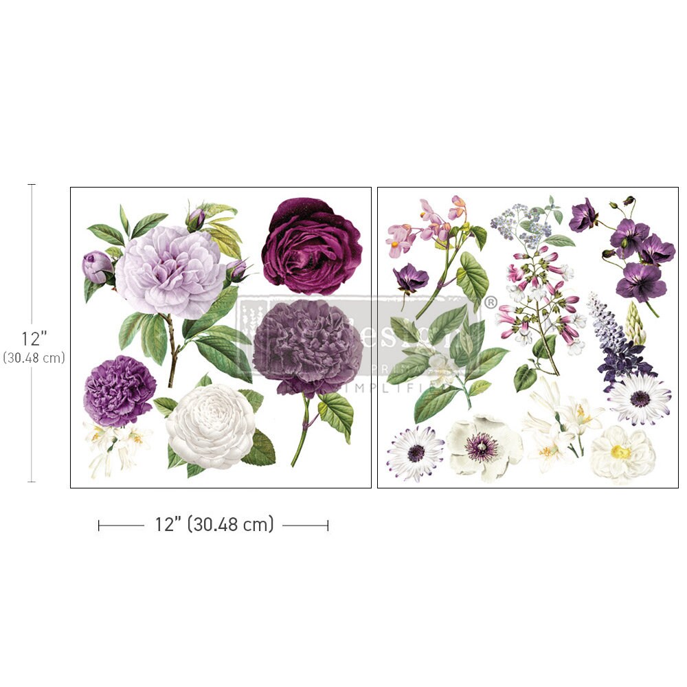 Maxi Decor Transfer® - Majestic Blooms | 12”x12” | Redesign with Prima