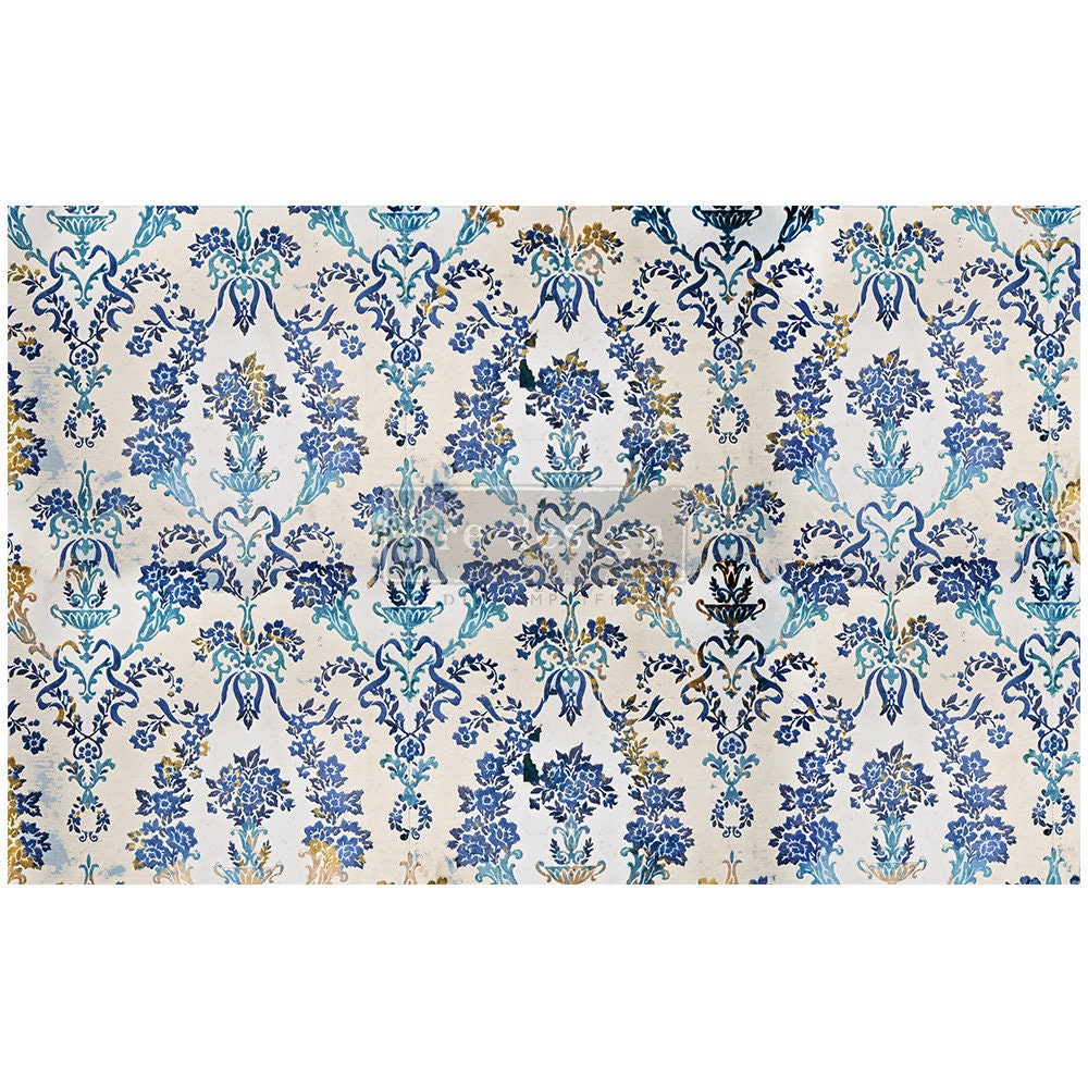 Decoupage Tissue Paper - Cobalt Flourish | 1 sheet, 19.5x30” | Redesign with Prima