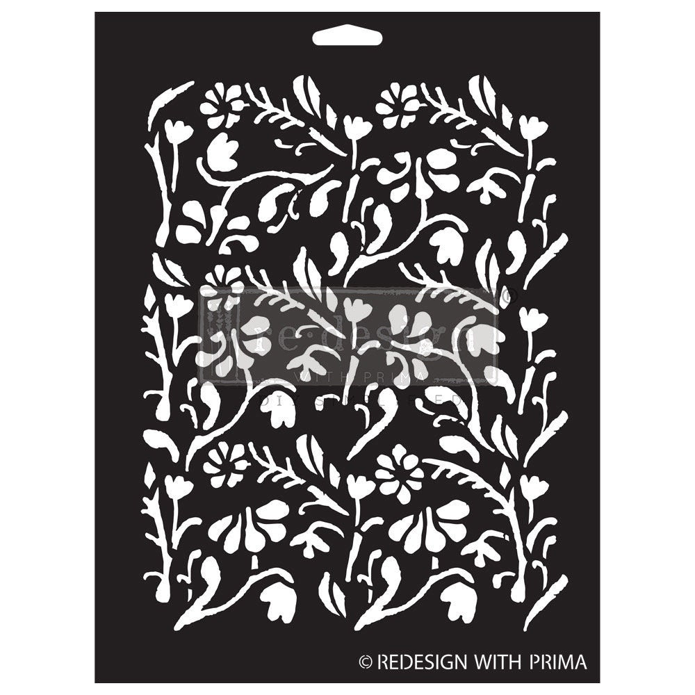 Little Meadow Decor Stencil | 1PC-Sheet Size 9”x12” | Redesign with Prima