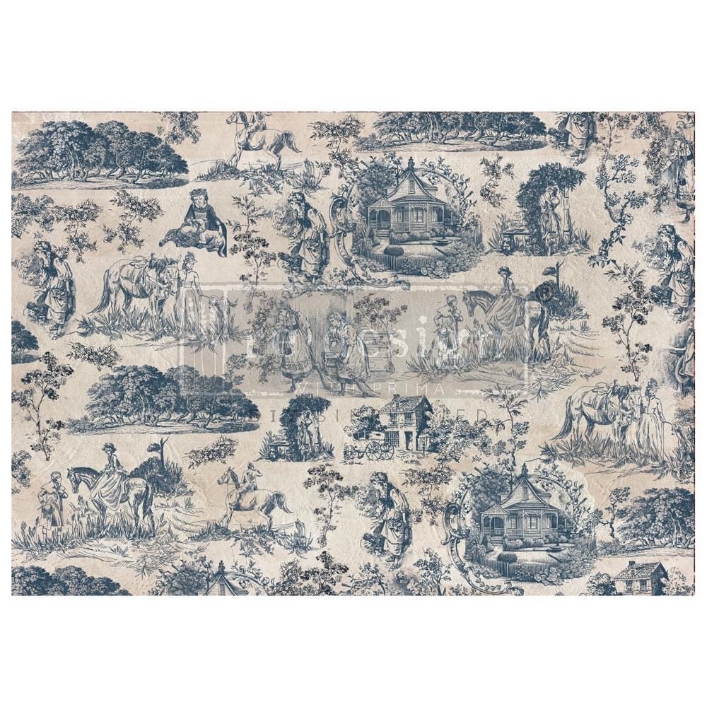 A1 Decoupage Fiber - Toile de Jouy | Kacha | 23.4x33.1” | Redesign with Prima