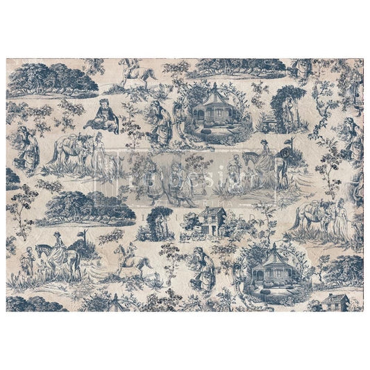 A1 Decoupage Fiber - Toile de Jouy | Kacha | 23.4x33.1” | Redesign with Prima