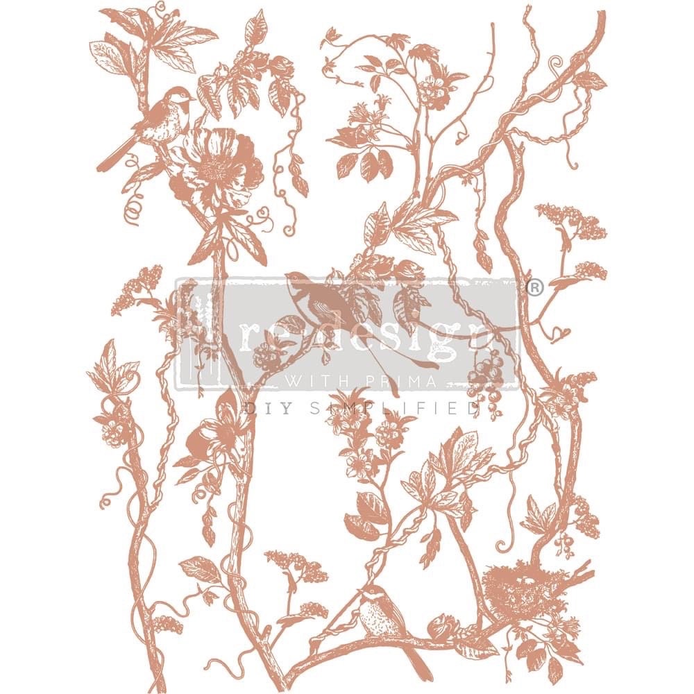 Large Decor Transfers® - Bird Watching | Copper Foil | Kacha | 18”x24” | Redesign with Prima