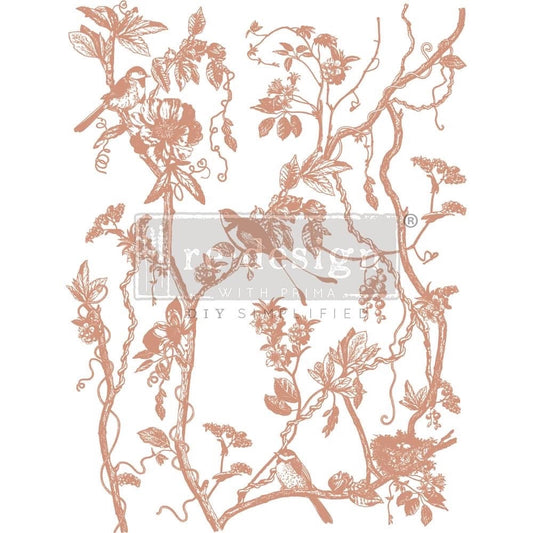 Large Decor Transfers® - Bird Watching | Copper Foil | Kacha | 18”x24” | Redesign with Prima