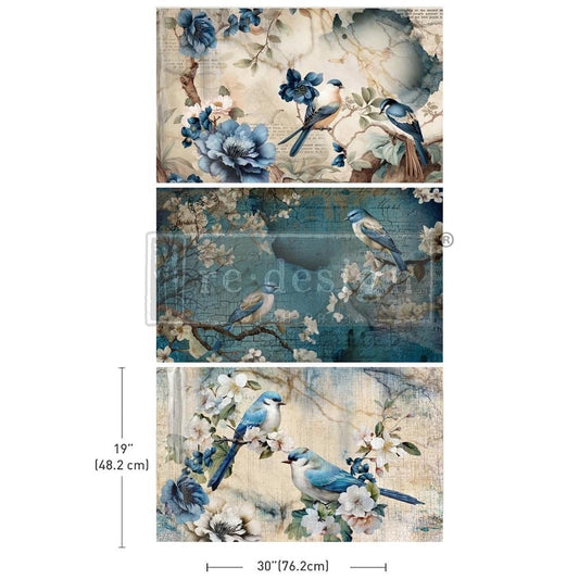 Decoupage Tissue Paper Pack - Sapphire Wings | 3 sheets, 19.5”x 30” | Redesign with Prima