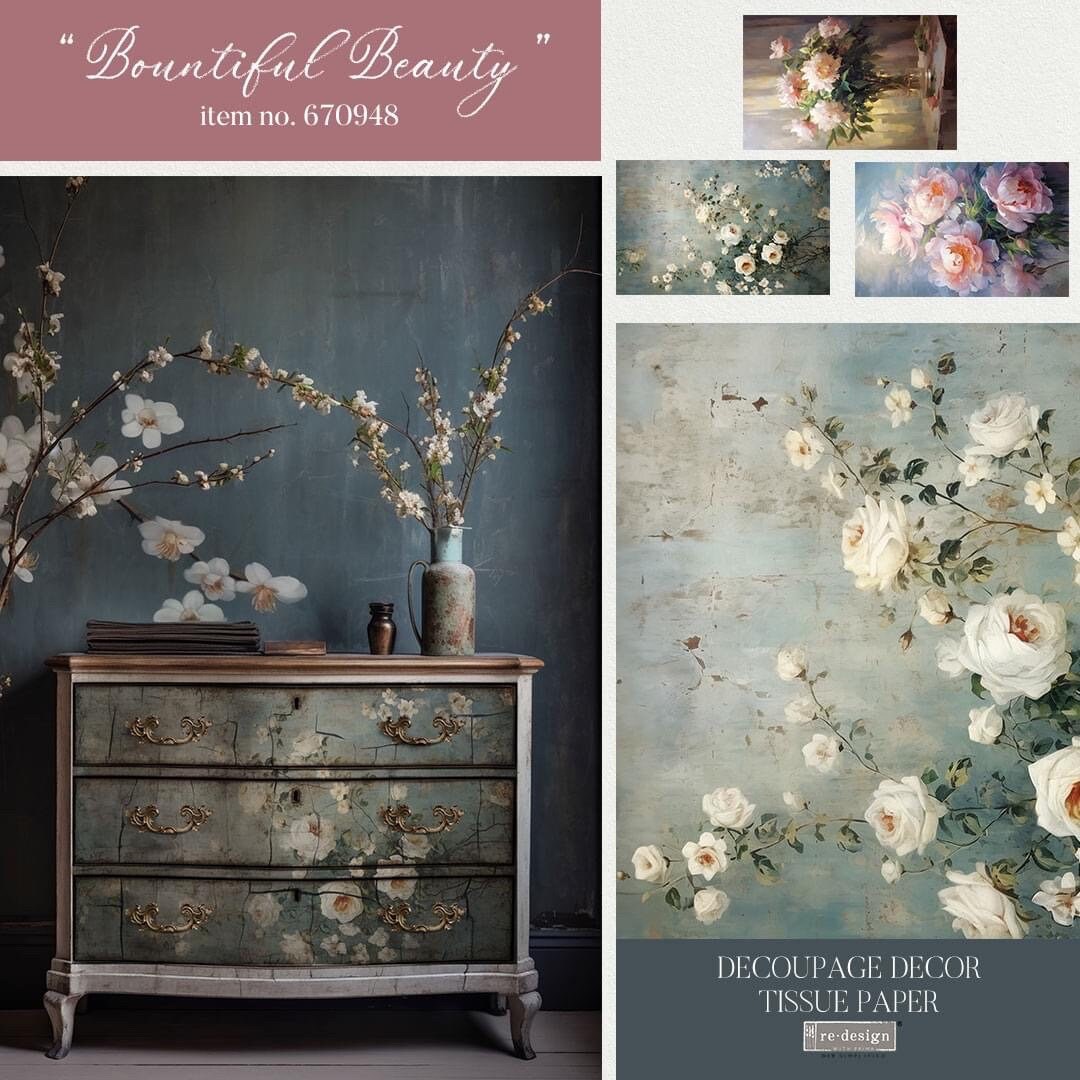 Decoupage Tissue Paper Pack - Bountiful Beauty | 3 sheets, 19.5”x 30” | Redesign with Prima