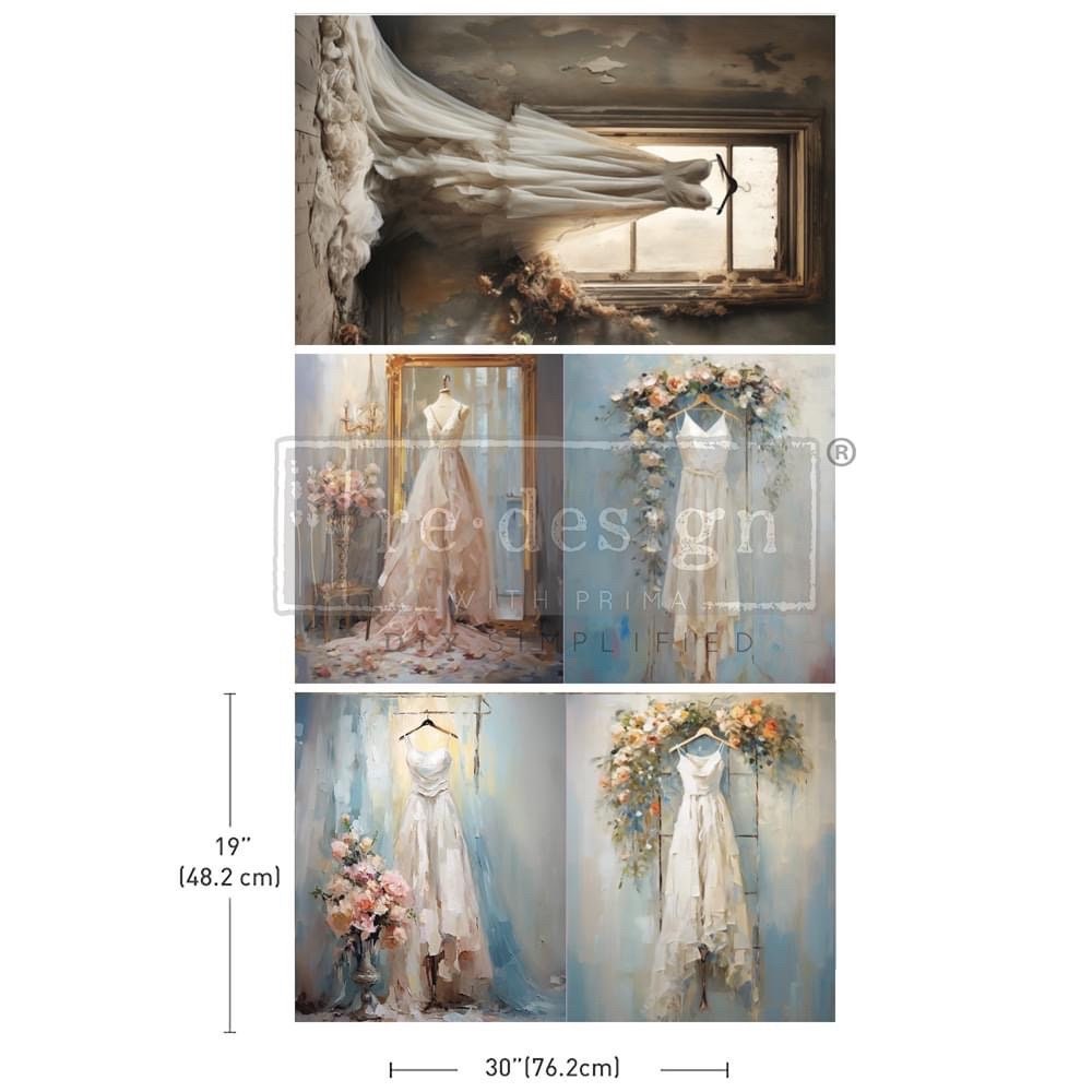 Decoupage Tissue Paper Pack - Whispers of White | 19.5”x 30” | Redesign with Prima