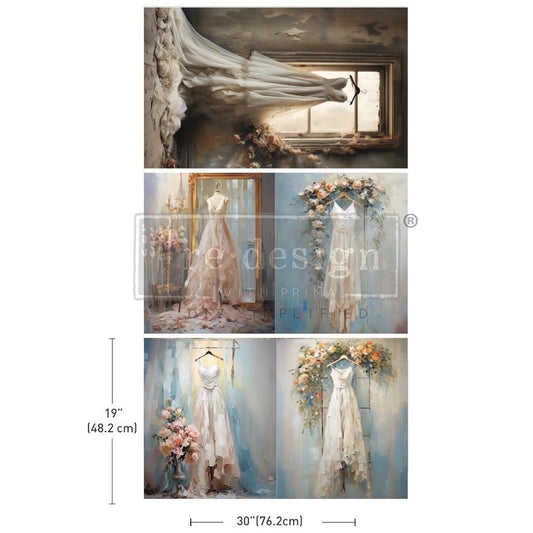 Decoupage Tissue Paper Pack - Whispers of White | 19.5”x 30” | Redesign with Prima