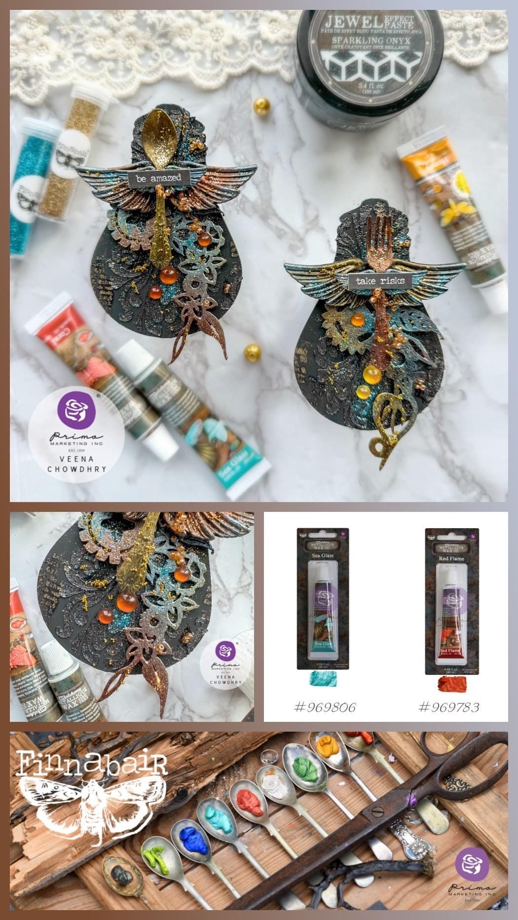 Metallic Wax - Red Flame | 1 tube, 20ml | Finnabair | Redesign with Prima