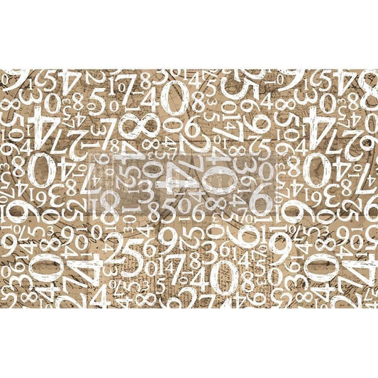 Decoupage Tissue Paper - Engraved Numbers | 19.5x30” | Redesign with Prima