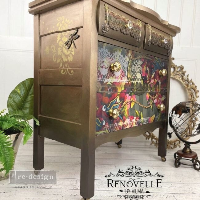 Decoupage Tissue Paper - Ink and Lace  | 19.5”x30” | Redesign with Prima