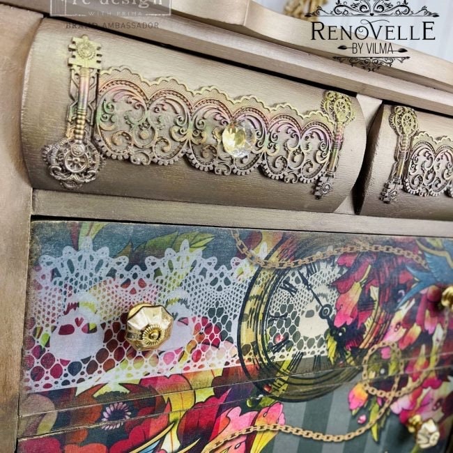 Decoupage Tissue Paper - Ink and Lace  | 19.5”x30” | Redesign with Prima