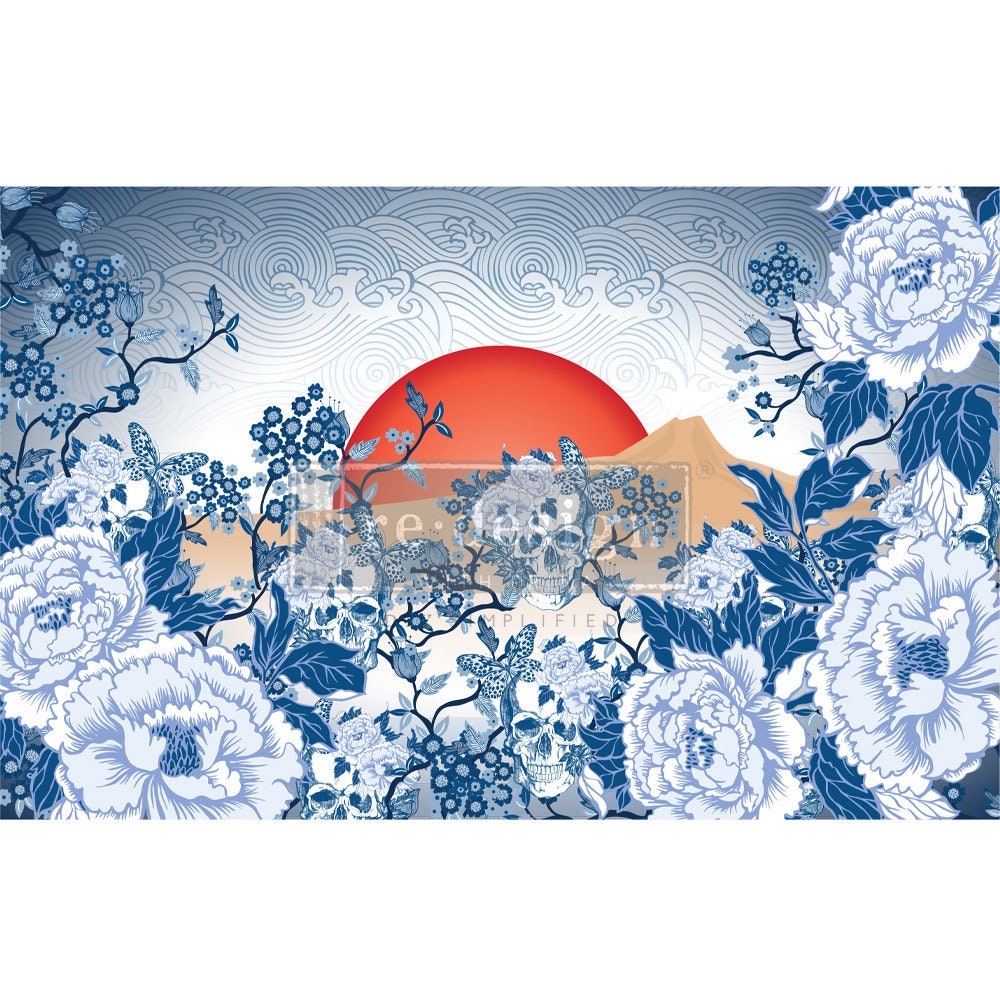 Decoupage Tissue Paper - Skull Chinoiserie | 19.5x30” | Redesign with Prima