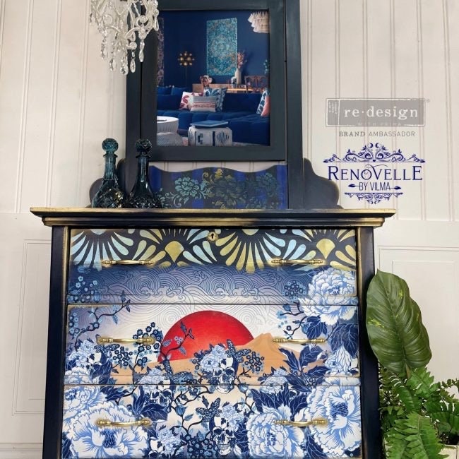 Decoupage Tissue Paper - Skull Chinoiserie | 19.5x30” | Redesign with Prima