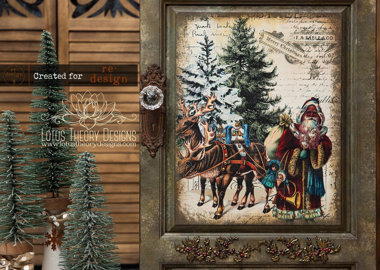 Decoupage Tissue Paper Pack - Holly Jolly Hideaway | 3 sheets, 19.5”x30” each | Christmas-themed | Re•design with Prima