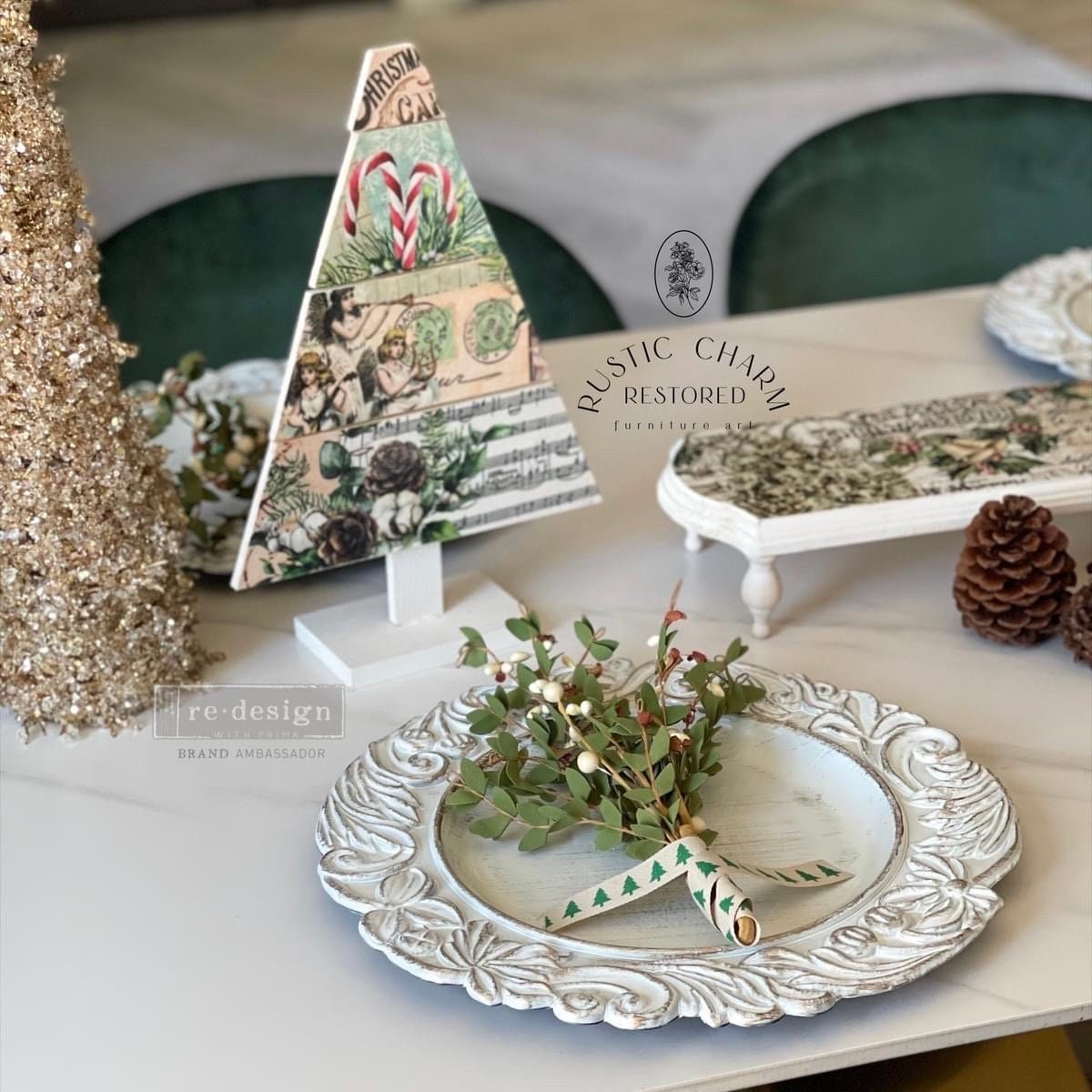 Decoupage Tissue Paper Pack - Holly Jolly Hideaway | 3 sheets, 19.5”x30” each | Christmas-themed | Re•design with Prima