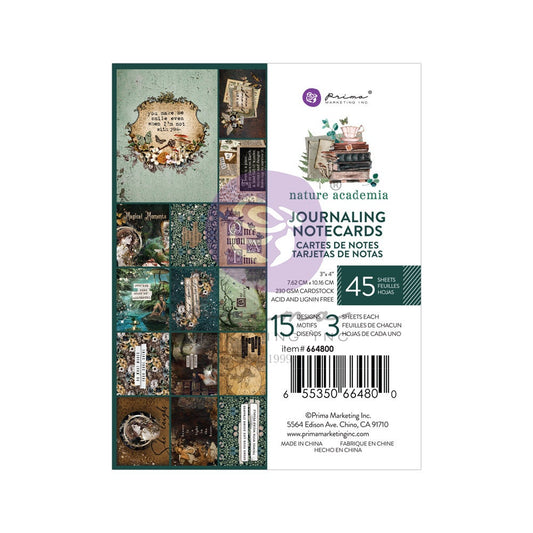 Nature Academia Collection Journaling Notecards, 3”x4”  | Prima Marketing, Inc.
