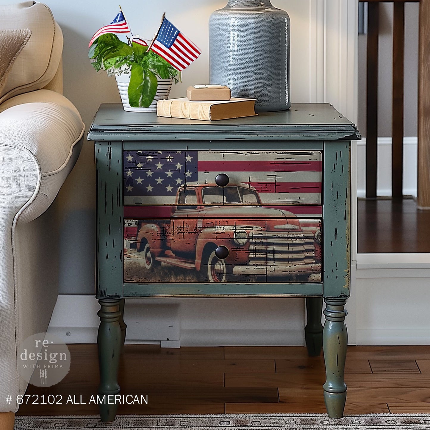 A3 Decoupage Fiber - All American | 3 sheets, 11.7” x 16.5” | Americana decor | Redesign with Prima