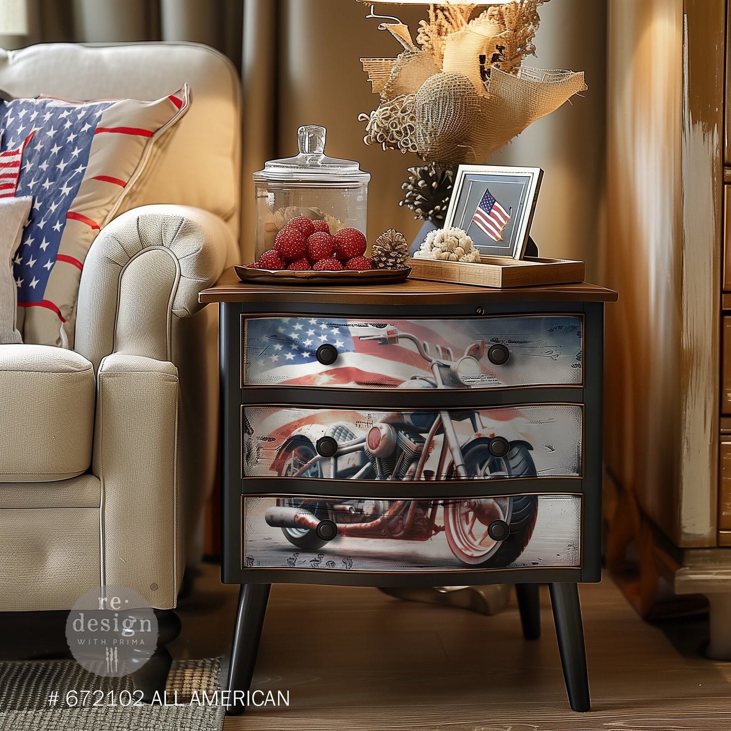 A3 Decoupage Fiber - All American | 3 sheets, 11.7” x 16.5” | Americana decor | Redesign with Prima