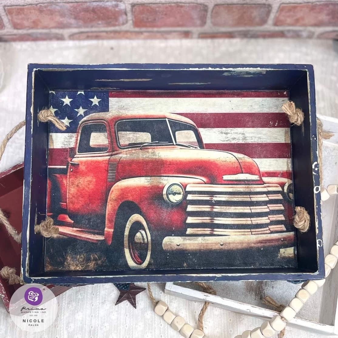 A3 Decoupage Fiber - All American | 3 sheets, 11.7” x 16.5” | Americana decor | Redesign with Prima