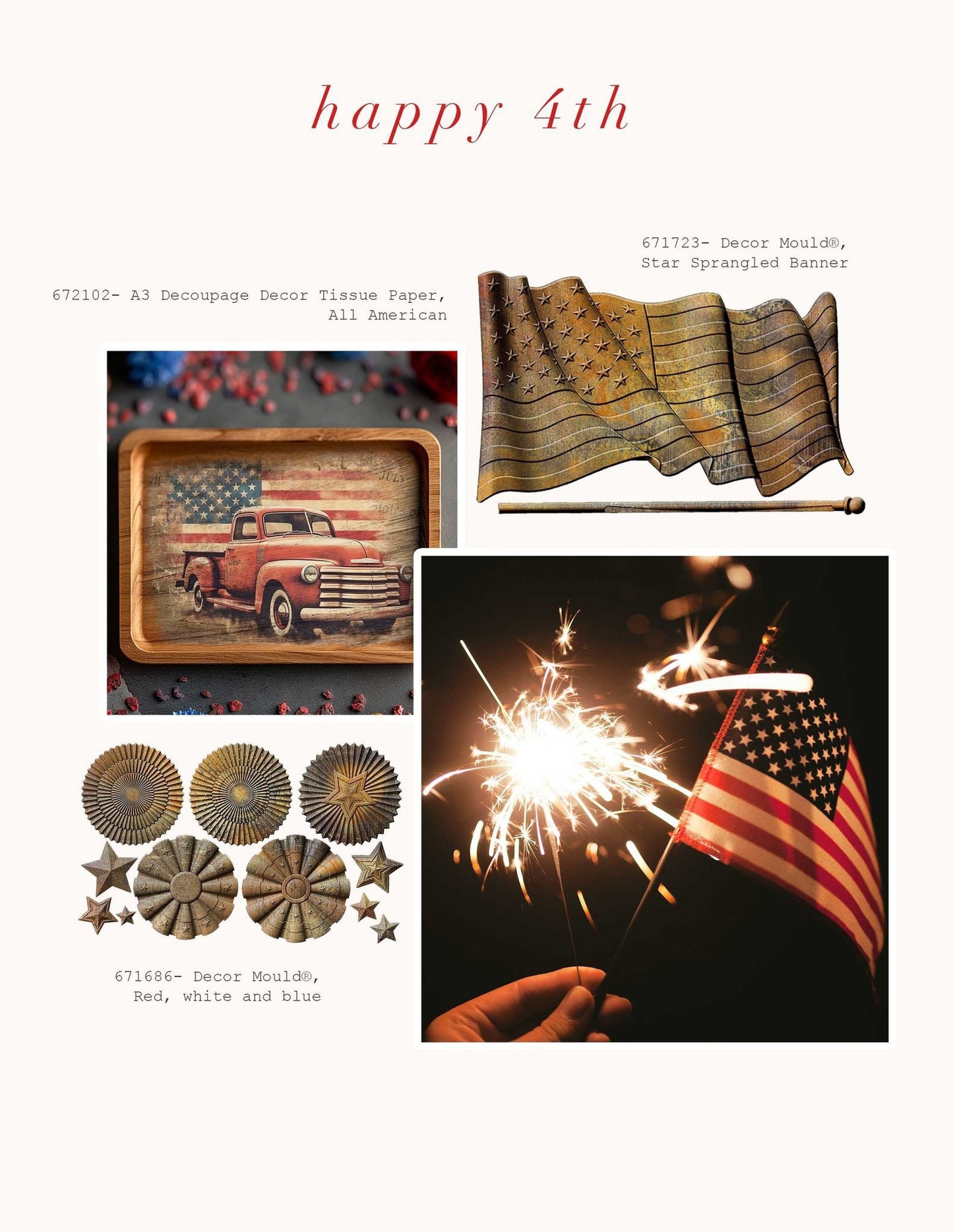 Decor Mould® - Star Spangled Banner | 1pc, 5”x8” | American Flag | Redesign with Prima