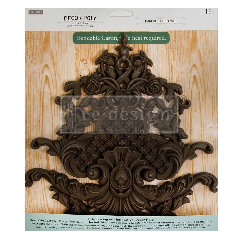 Décor Poly™ - Baroque Elegance | Bendable-10x9.89x0.49” | Furniture Appliqué | Redesign with Prima
