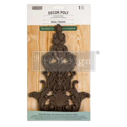 Décor Poly™ - Regal Finasse | Bendable appliqué | 1 pc, 8″X5.2″X0.33″  | Redesign with Prima