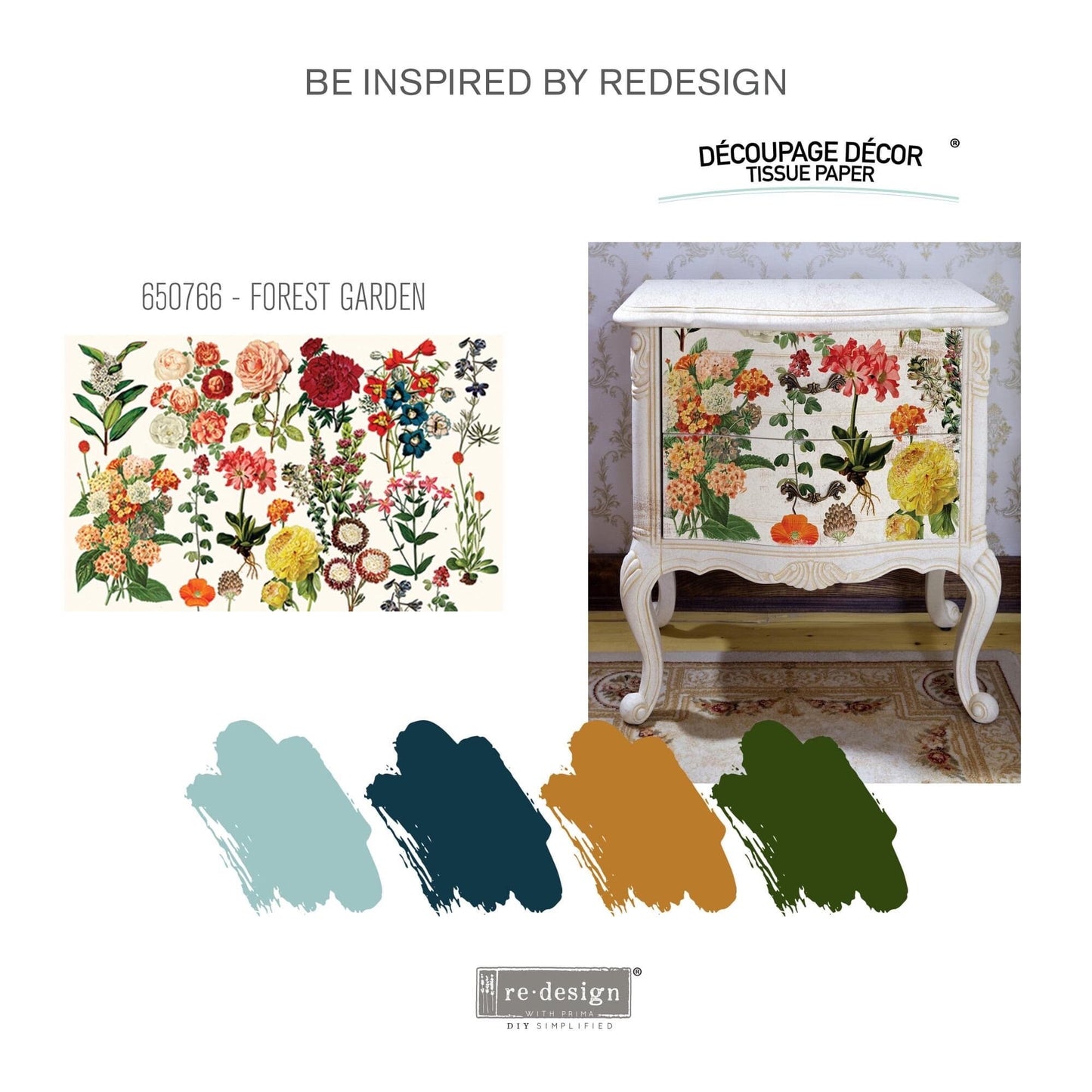 Decoupage Tissue Paper - Forest Garden | 19.5x30” | Redesign with Prima