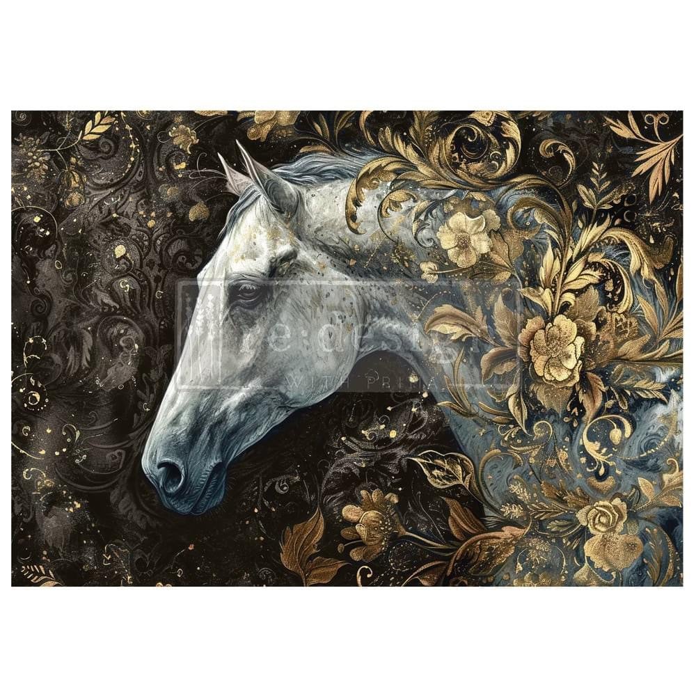 A1 Decoupage Fiber - Majestic Gallop | 1 sheet, 23.4 x 33.1” | Redesign with Prima
