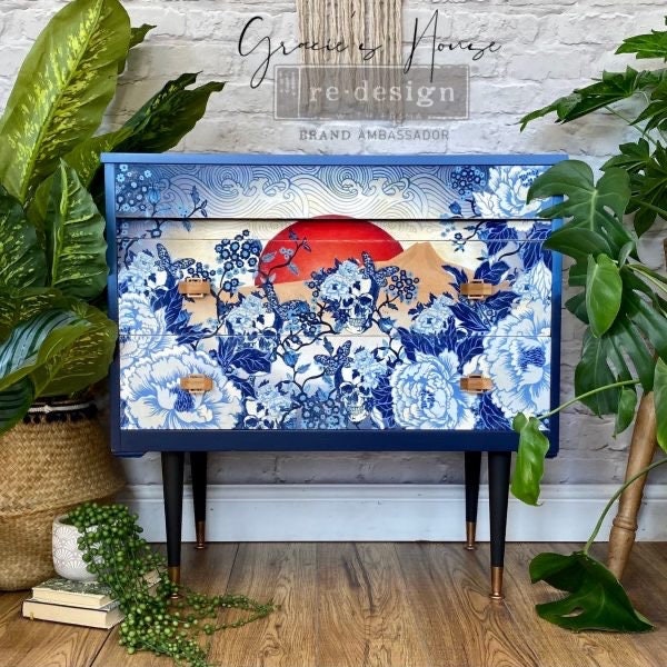 Decoupage Tissue Paper - Skull Chinoiserie | 19.5x30” | Redesign with Prima