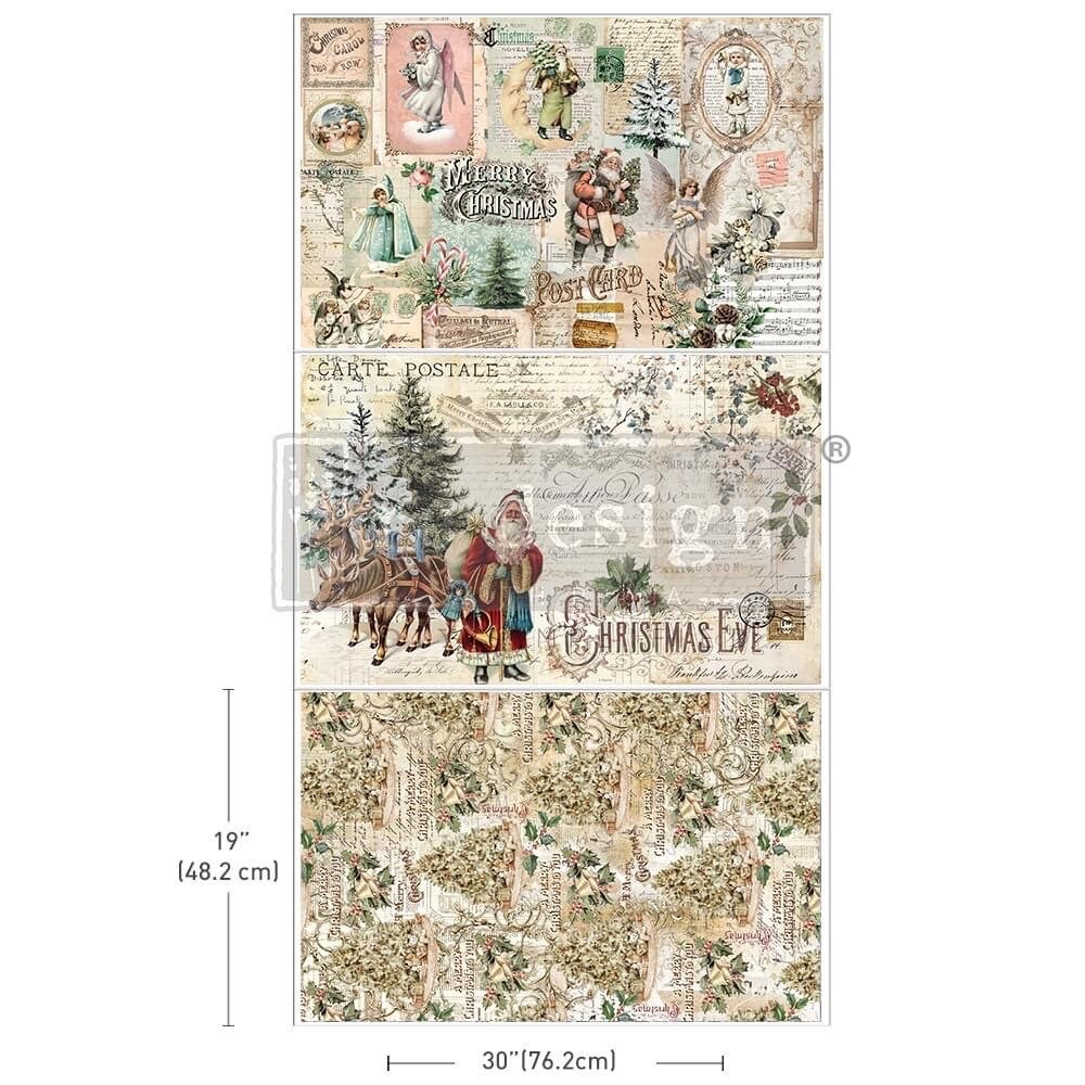 Decoupage Tissue Paper Pack - Holly Jolly Hideaway | 3 sheets, 19.5”x30” each | Christmas-themed | Re•design with Prima