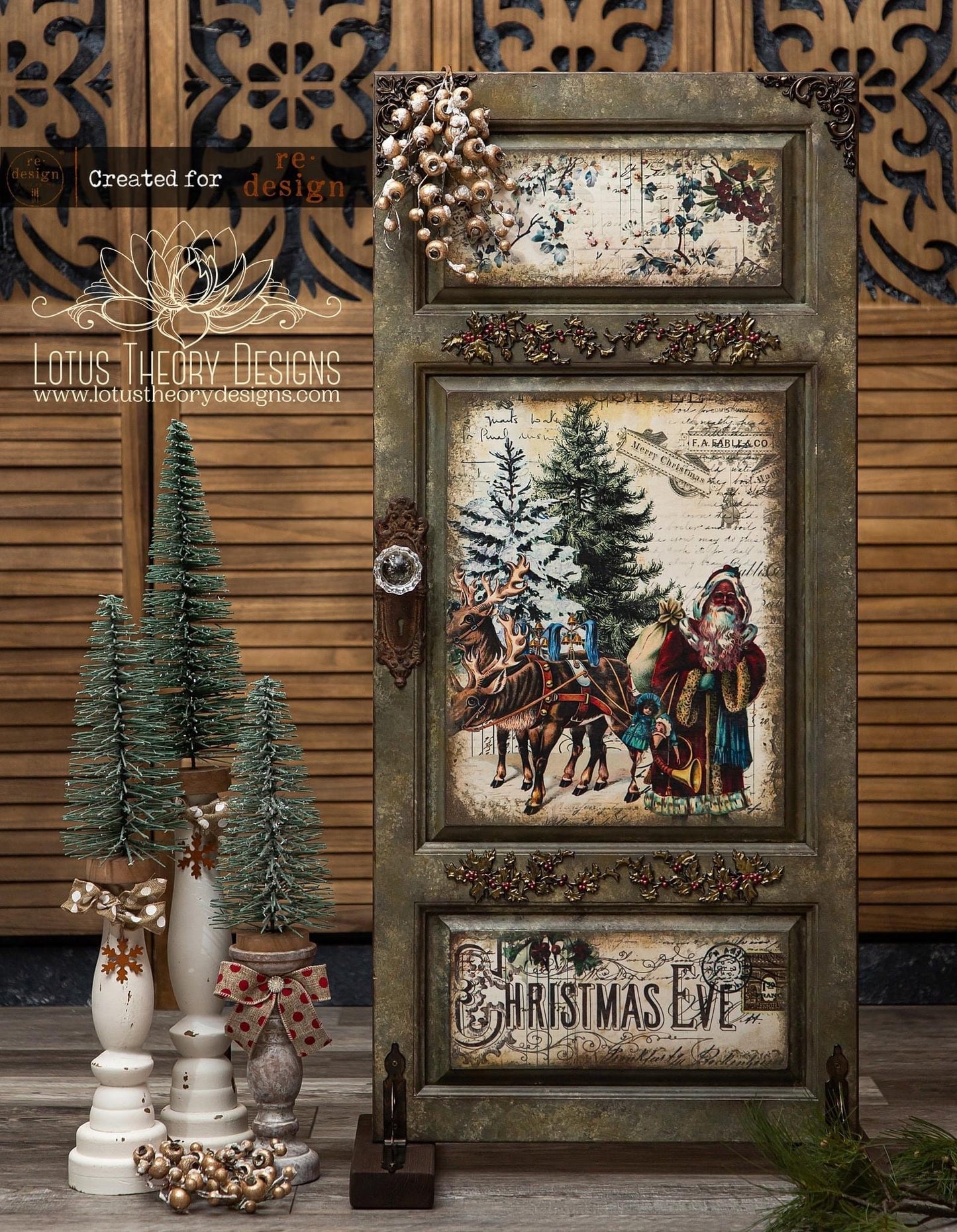 Decoupage Tissue Paper Pack - Holly Jolly Hideaway | 3 sheets, 19.5”x30” each | Christmas-themed | Re•design with Prima