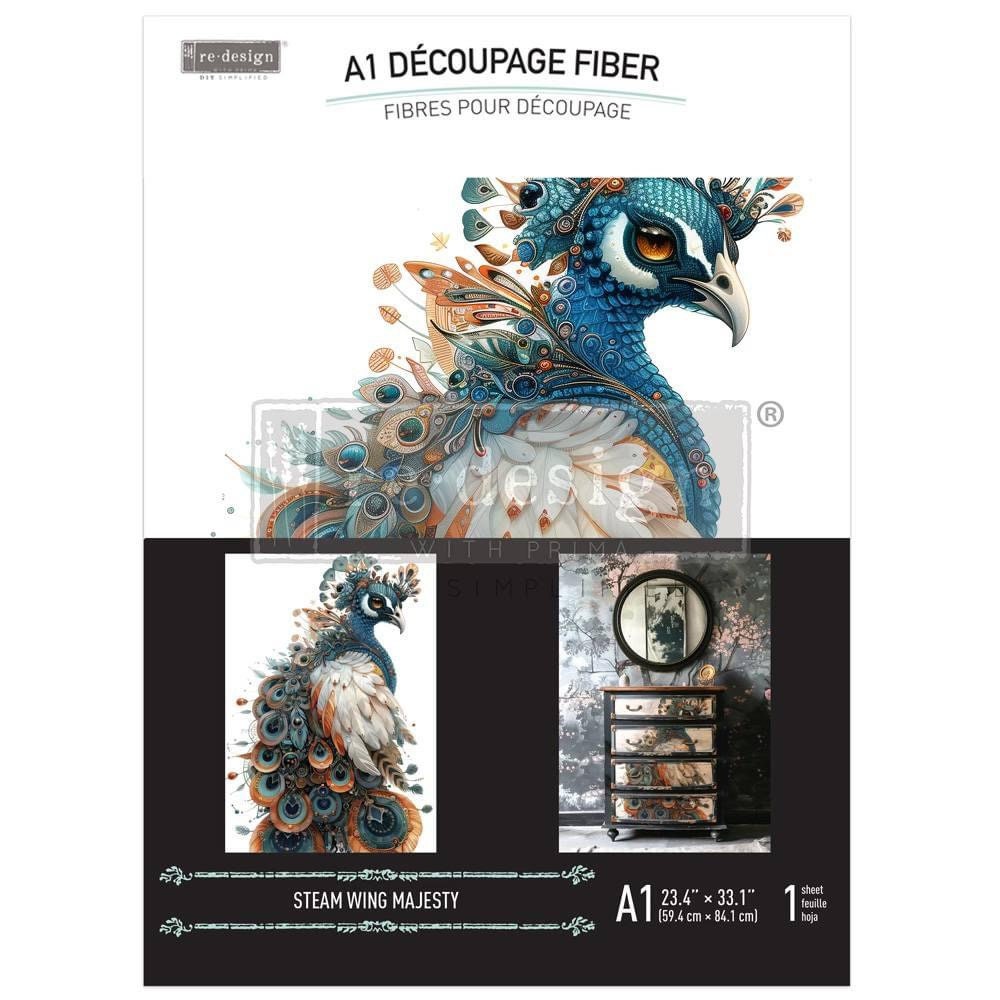 A1 Decoupage Fiber - Steamwing Majesty | 23.4 x 33.1” | Redesign with Prima